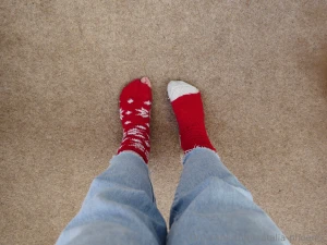 Trying to look cute but then realising you have a hole in your sock