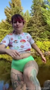 Silly tit amp bush flashing clip hehehe outdoors nature public