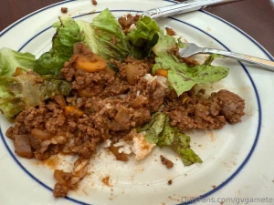 Lovely farmers market lettuce in a taco salad still wicked hot here
