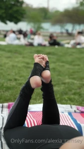 alexia-ramsey - Some after workout public feet is stirrups my pedi is basically gone 