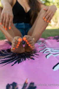 32 photo set some up close shots of my orange pedi and feet which pic part 10