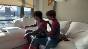 Spider-man sneaks into living room of course he s going to take care