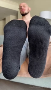 Peeling off my black nike socks