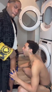 He was washing clothes and i got horny so fucked in the washer in