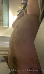 Big bear feeling himself and cumming first thing in the morning part 1