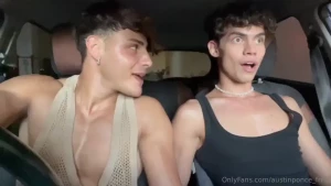 Gay sexy car ride italian curious straight guy plays and have gay sex