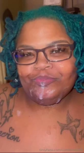 Pretty pierced face with glasses curvyykay slurped me up and worked a