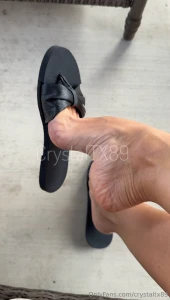 Oh so sexy new sexy black sandals dangle and drop showing off arches part 2