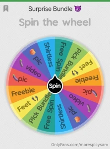 Spin the wheel how it works 1 spin 10 2 spins 20 3 spins 30 want more