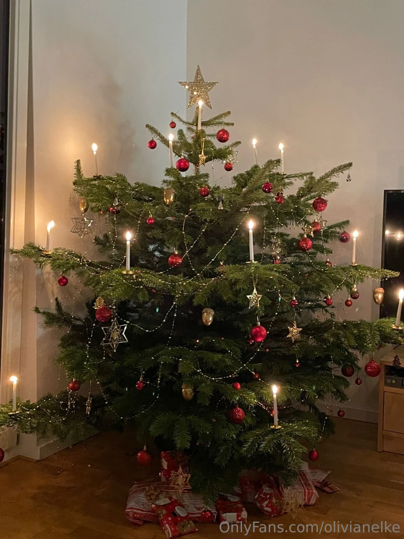 Wanna show u my christmas tree with real candles it looks so magical i 