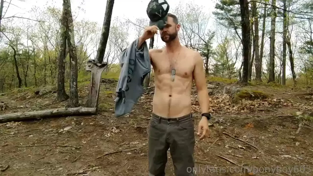A little clip from a video of me getting down to my thong in the woods 