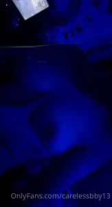 I love how my titties look in the blue lights