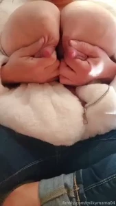Milky goodness hugeboobs lactation breastmilk engorged squirting