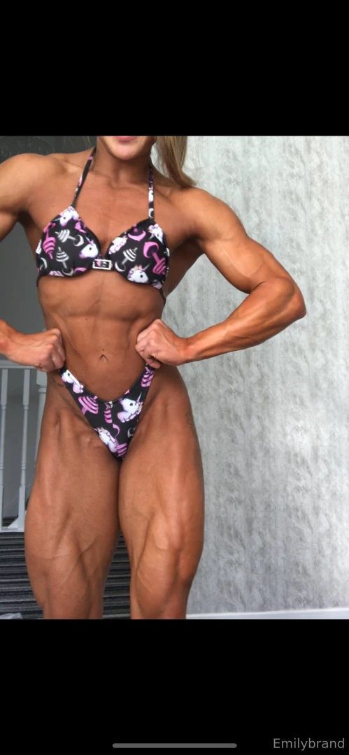 emilyjbrand98 - Show day sunday throwback tanned and flexing in unicorn bikini from 2 part 3 