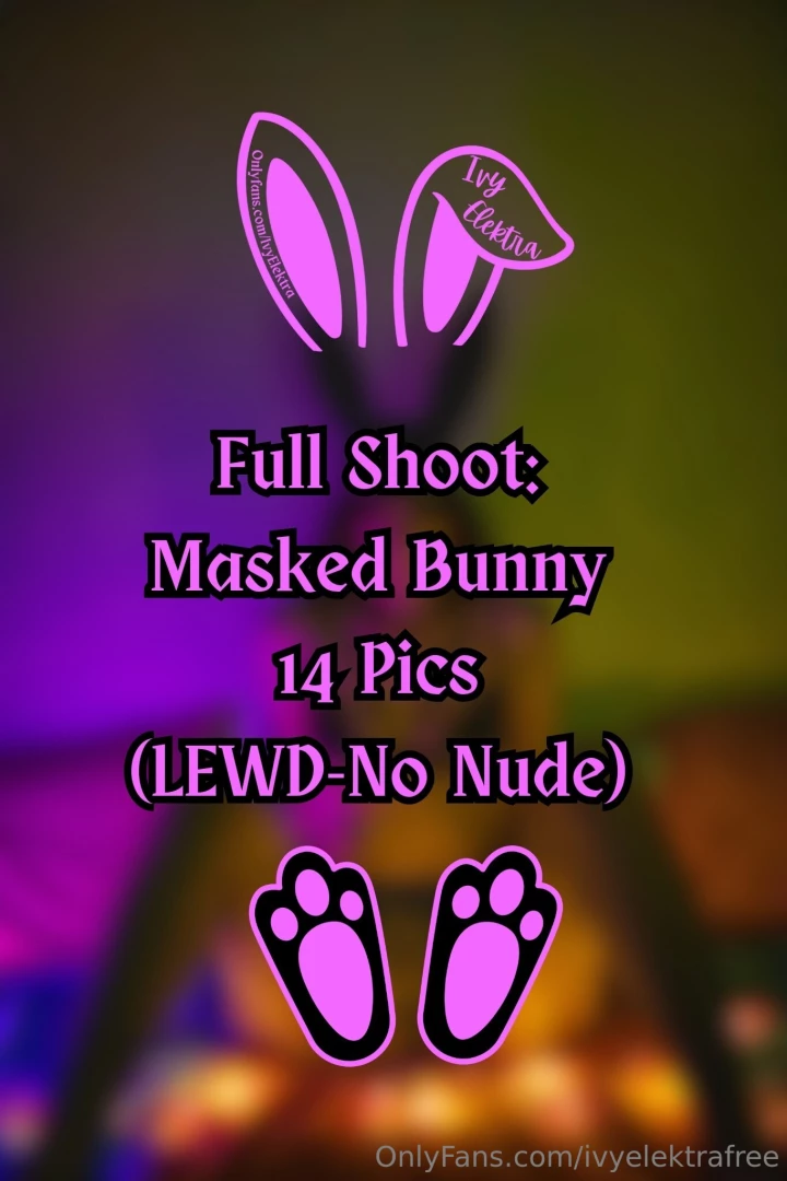 Masked bunny photo set 2 sets in 1 lights on and lights off pics 3 or 