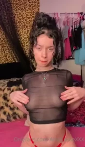 Playing with my tits makes me so horny put on a mesh top amp made it