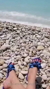 For my feet lovers only teasing on the beach how badly you wanna kiss