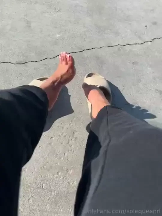 Playing with my feet at the car wash 