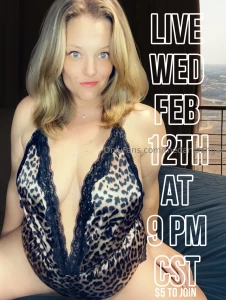 You read it folks going live next week on wednesday the 12th at 9 pm