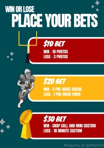 It s betting time superbowl sunday is coming up hurry and place your part 1