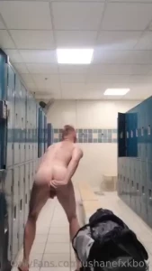 Brought a toy to the locker room this time