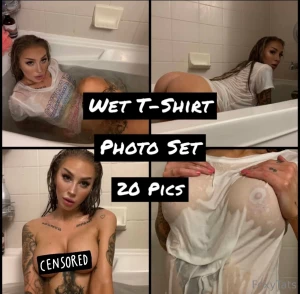 New photo set wet t-shirt 20 pics watch me soak my tits while wearing