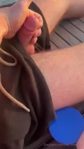 Stroking at golden hour with my guy wizardthick who was eager to taste