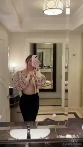 Flashing my titties in my hotel room