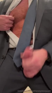 Suit stroking - gotta play with those nips