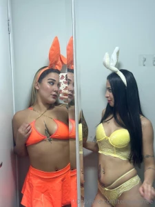 Two naked bunnies making out in the vip onlytehangel