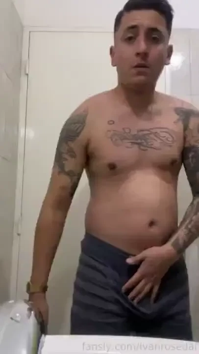 Taking everything of me in the bathroom boy dick gay guys bisexual cum 
