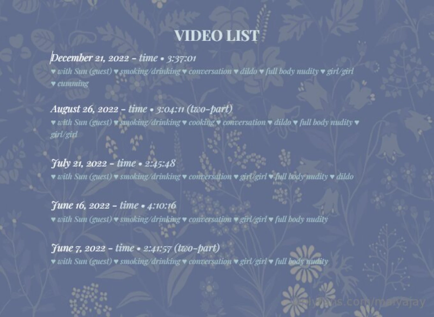 Here s my freshly updated video list it has all my new streams and part 5 