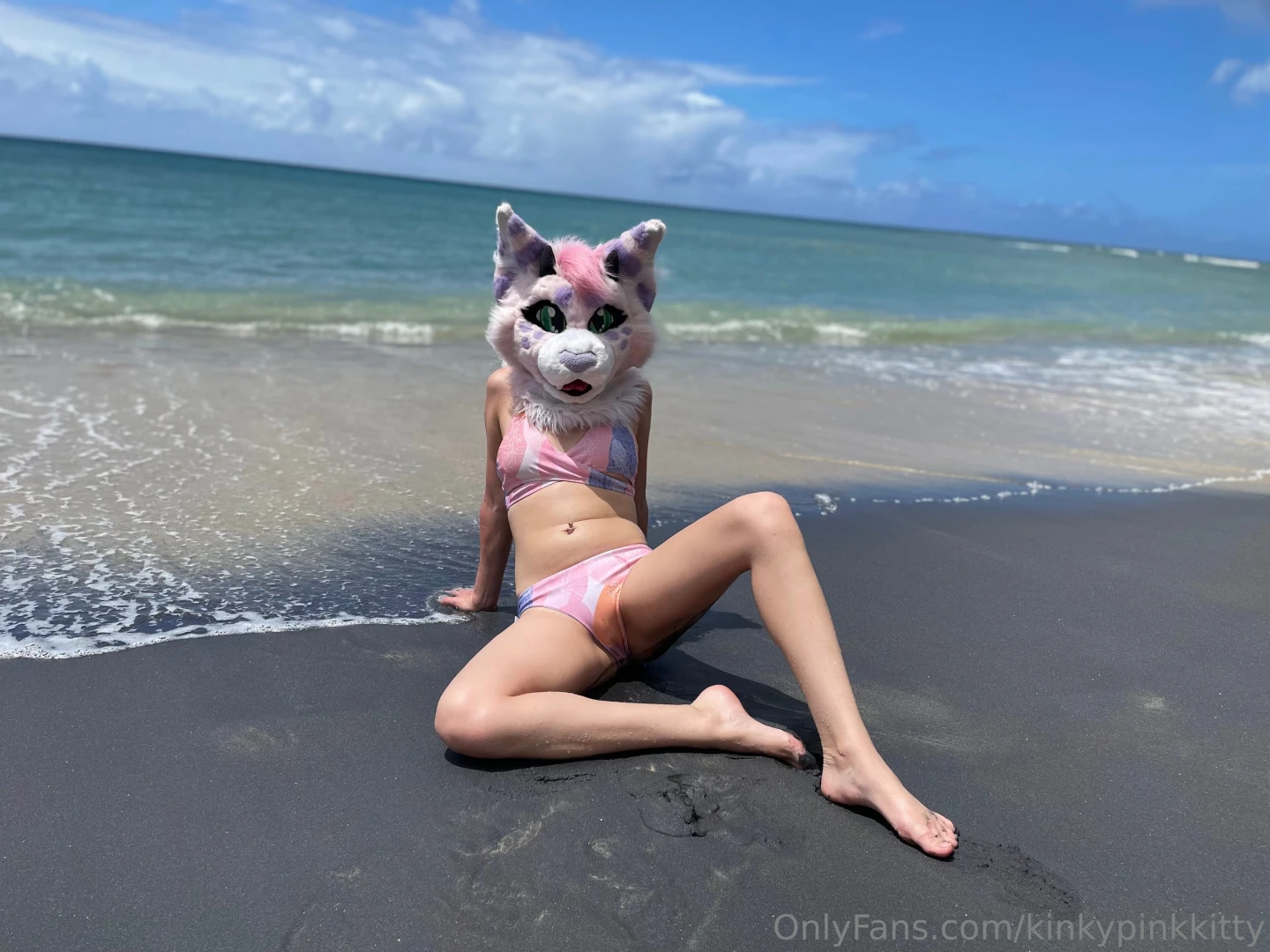 Stretching in the summer sand and sun some very beautifully sun-lit 