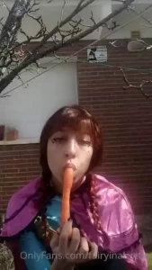 This is what my sister does to the snowman nose