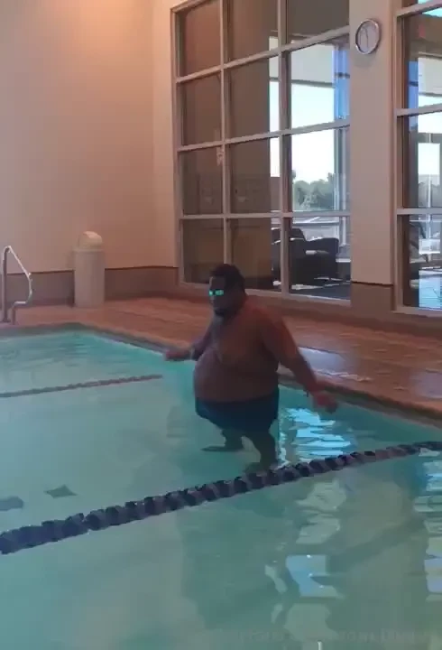 Fat guy in the pool i need to get better stamina i had to break up the 