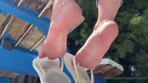 Watch as i tease you under the table dangling my flip flops in your