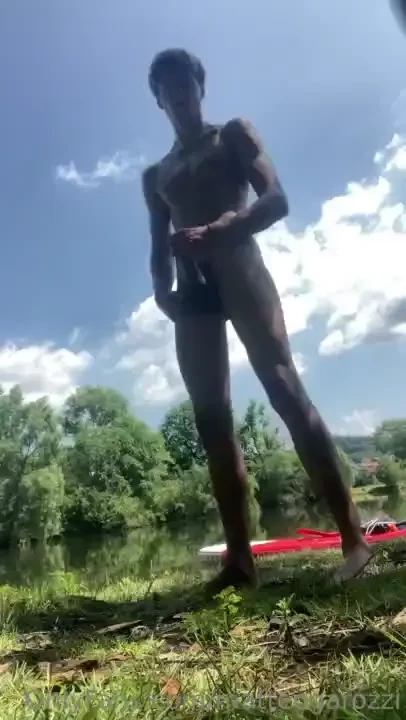 Naked swim at a lake 