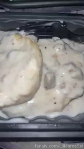 Biscuits and gravy from wendy s and a sweet tea from wcdonalds mamas