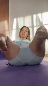 I should make a video like this but naked right come do yoga with me