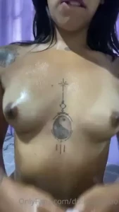 Oil all over my tits