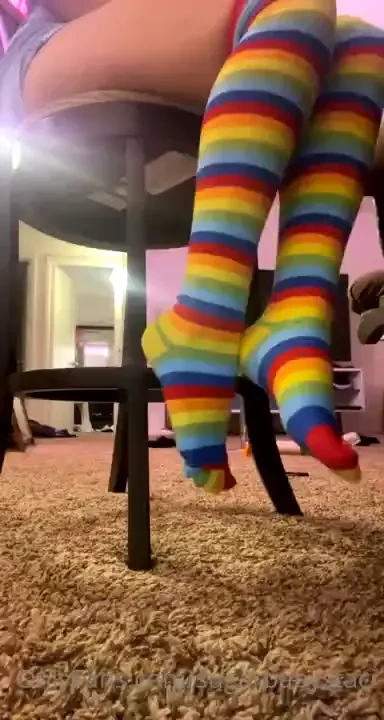 Rainbow toe socks 