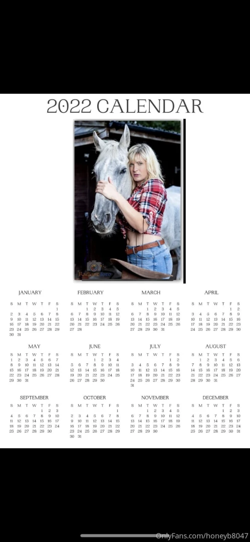 My new calendar if anyone wants to buy one please let me know only 5 