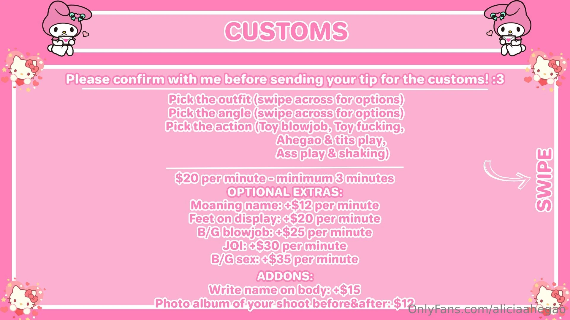 New menu im now offering customs girlfriend experience and sexting part 2 