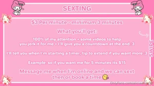 New menu im now offering customs girlfriend experience and sexting part 1