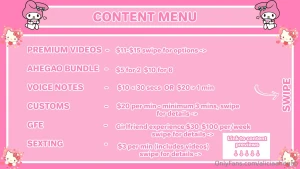 New menu im now offering customs girlfriend experience and sexting