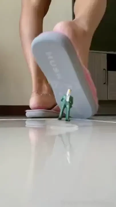You see now how small you are next to my feet i smash you just like 