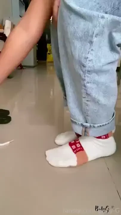 Just another day trying to dangle it away footfetish asianfeet 