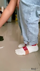 Just another day trying to dangle it away footfetish asianfeet