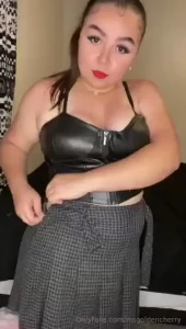 Black leather top amp skirt videos part 3