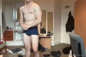 Flexing and playing with my bulge after practice